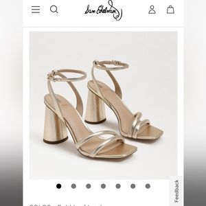 Sam Edelman Kia Block heel sandal- gold, size 7.5